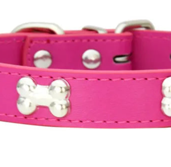 Small pink leather collar