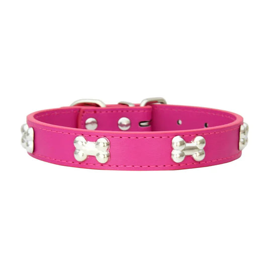 Small pink leather collar