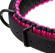 Pink paracord dog collar