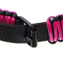 Pink paracord dog collar