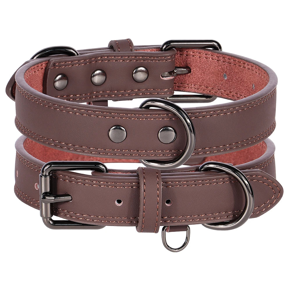 Leather dog collar with clip