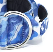 Blue camouflage dog collar