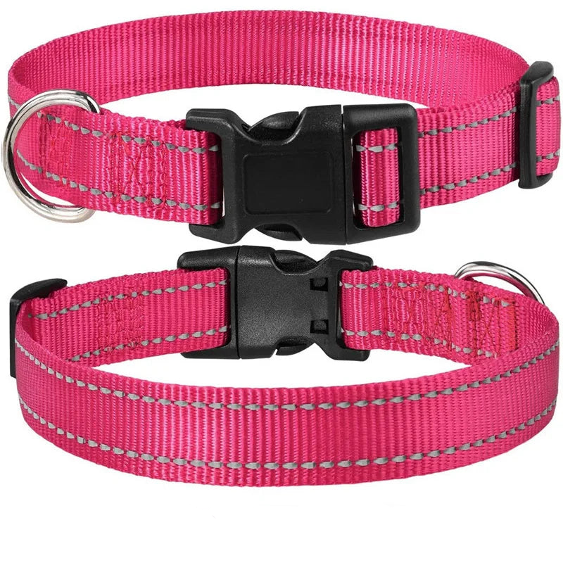 Pink reflective dog collar