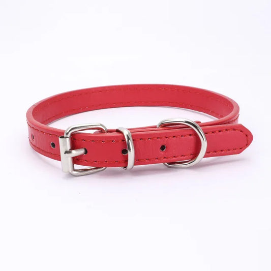 Small red leather dog collar