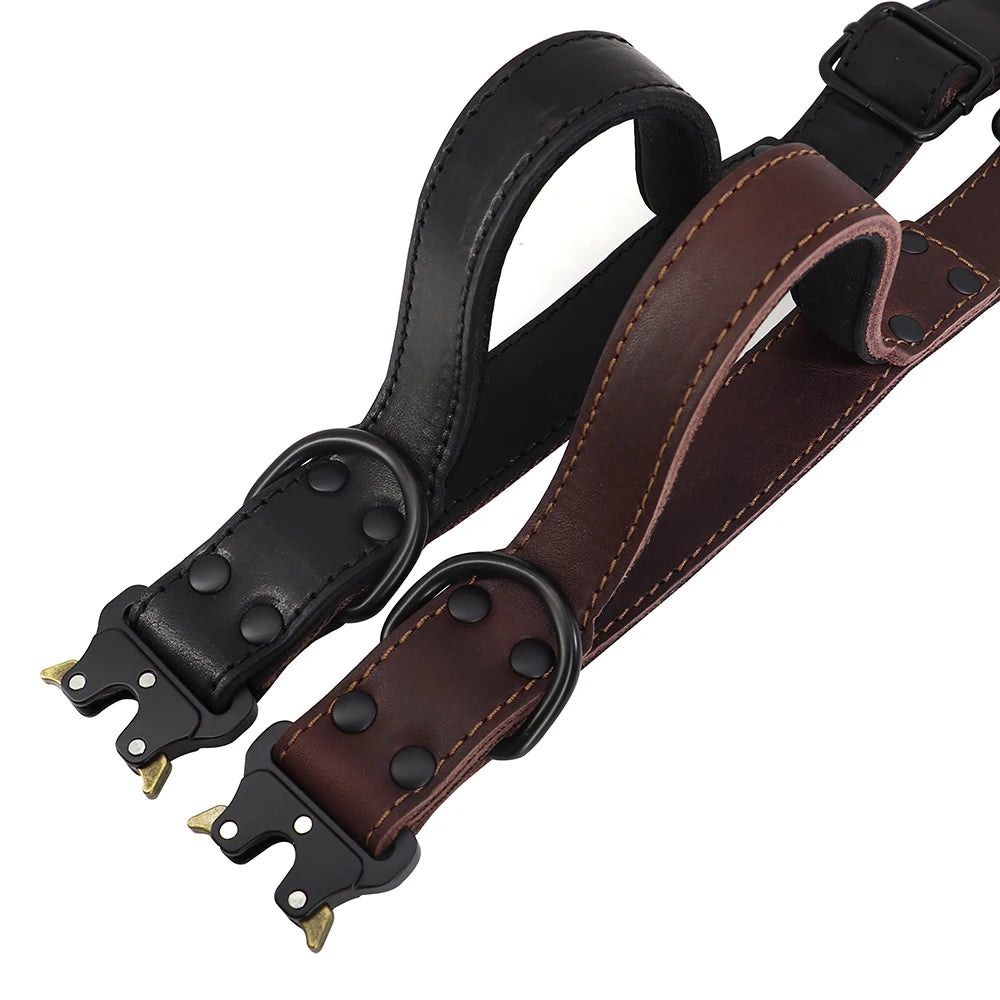 Rolled leather dog collar (quick release)