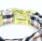 Tartan dog collar with bow