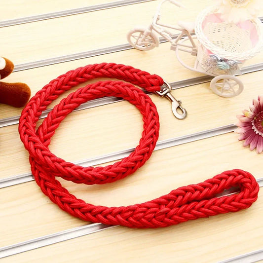 Red rope dog lead