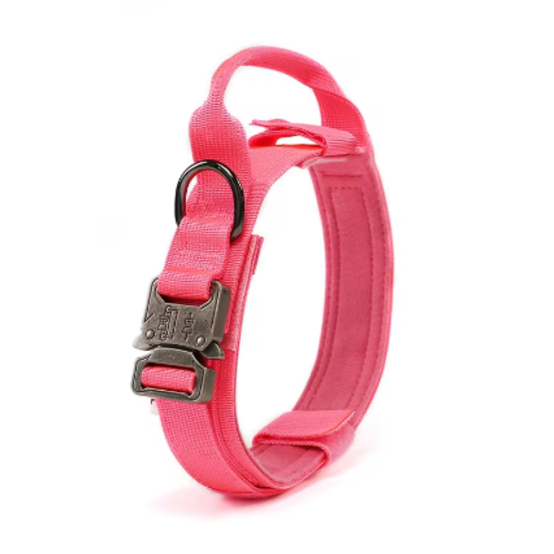 Pink tactical dog collar