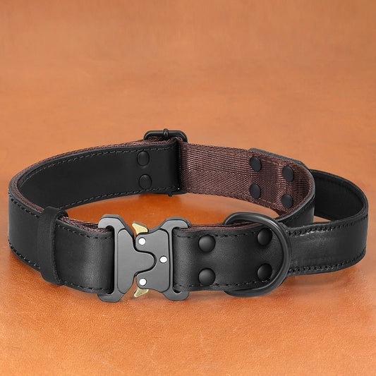 Rolled leather dog collar (quick release)