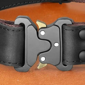 Leather agitation dog collar with handle