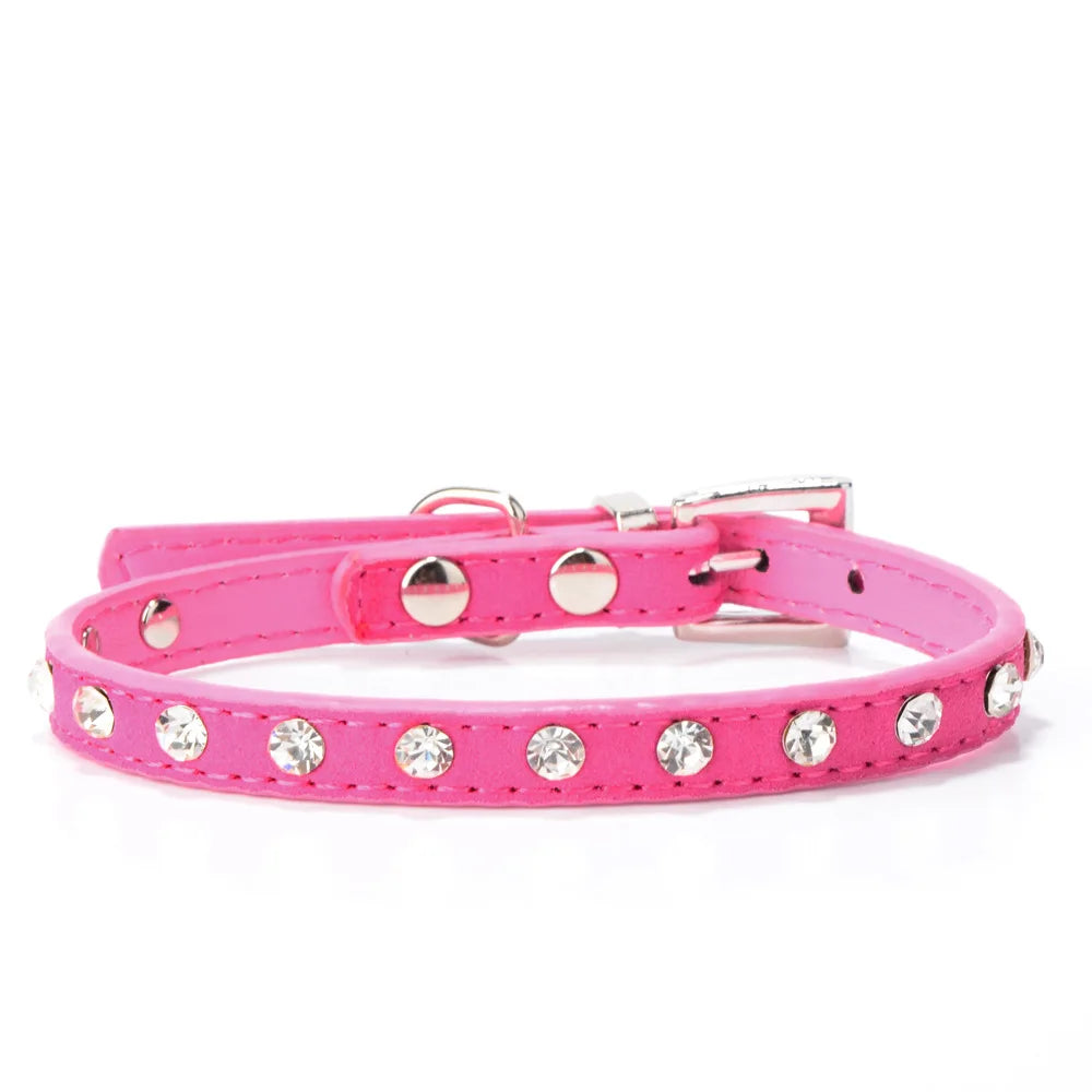 Leather collar for small dog