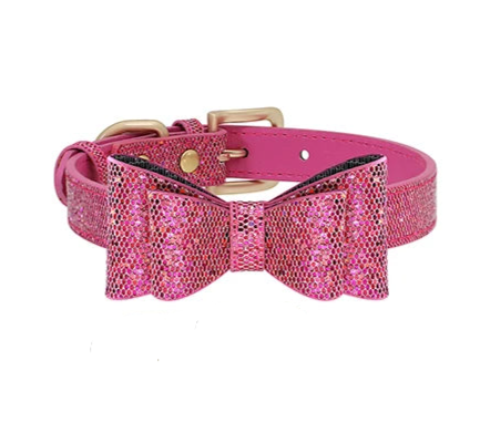 Pink glitter dog collar