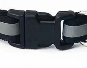 Black reflective dog collar