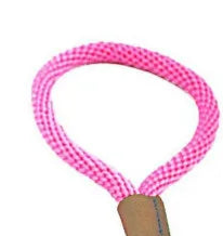 Pink rope dog collar