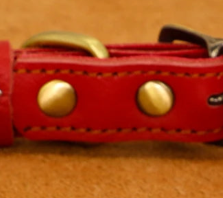 Round leather dog collar