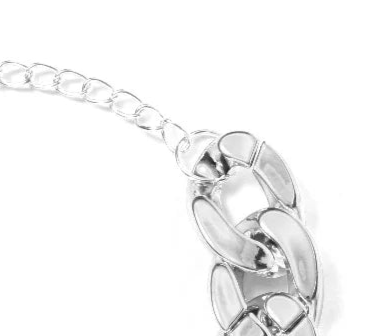 Dog collar silver chain