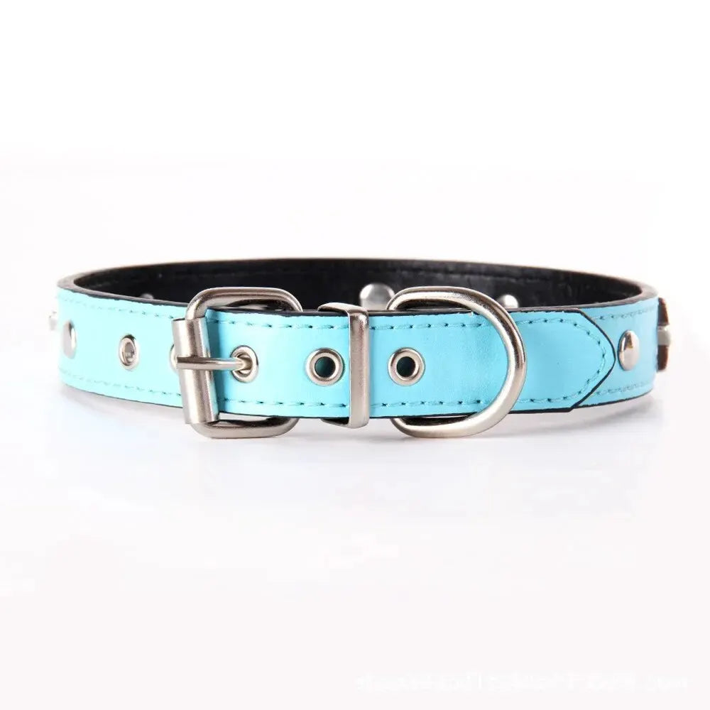 Faux leather dog collar