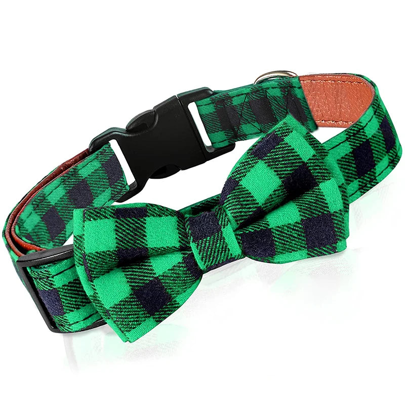 Tweed dog bow tie collar