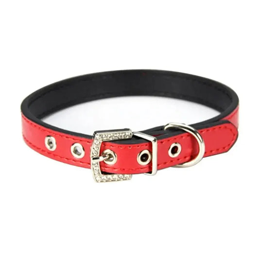 Thin leather dog collar