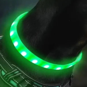 Rechargeable glow in the dark dog collar