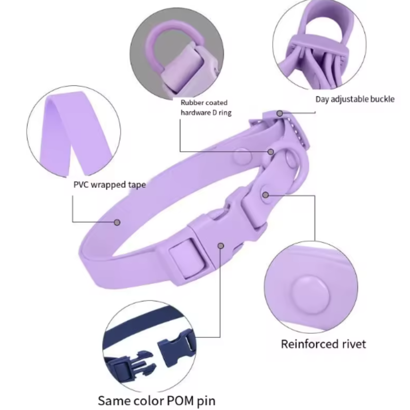 Purple rubber dog collar