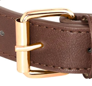 Dark brown leather dog collar