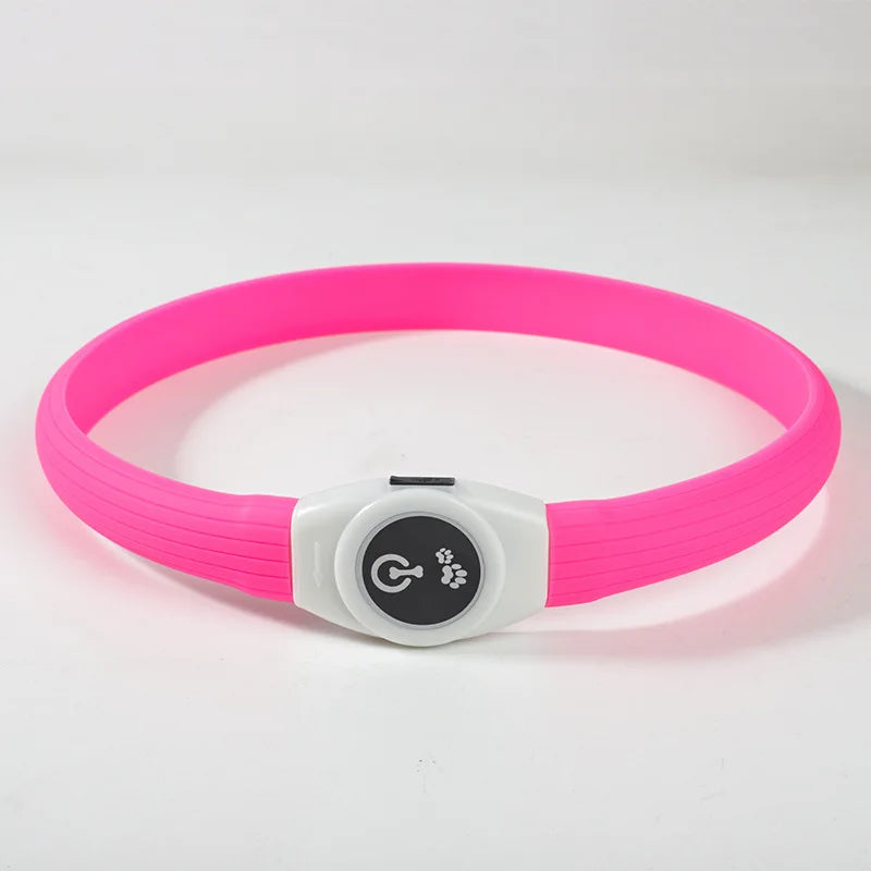 Pink light up dog collar