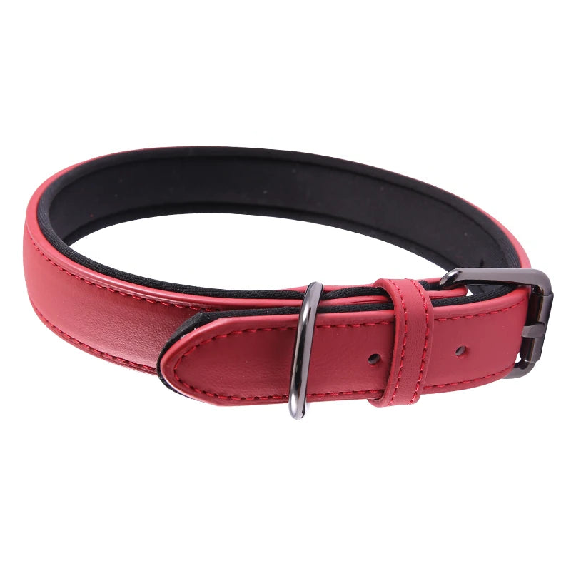 Red leather dog collar