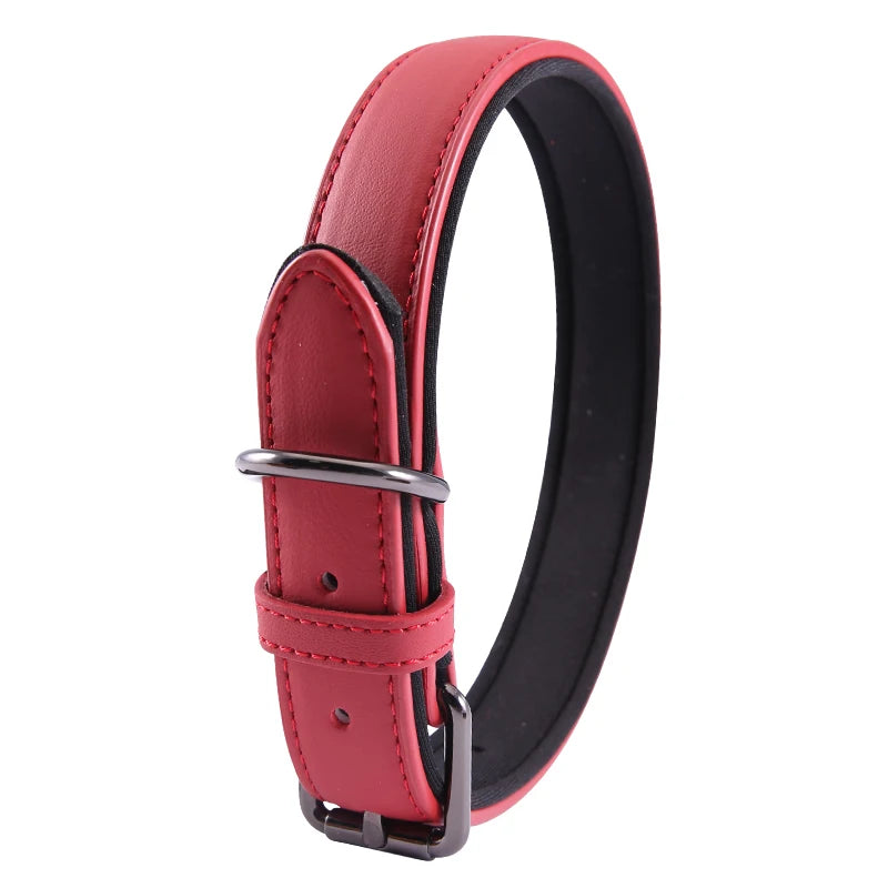 Red leather dog collar