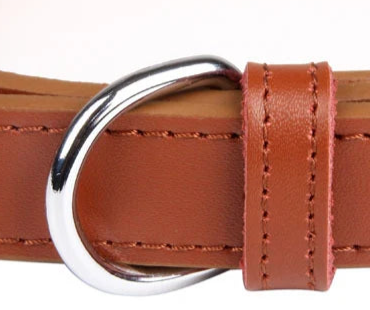 Brown leather dog collar