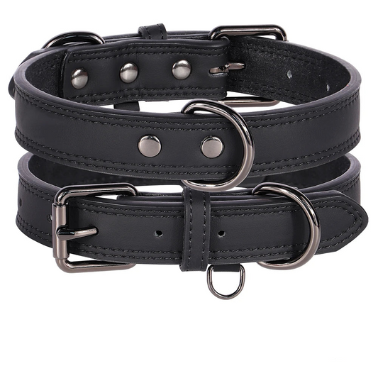 Thick leather dog collar