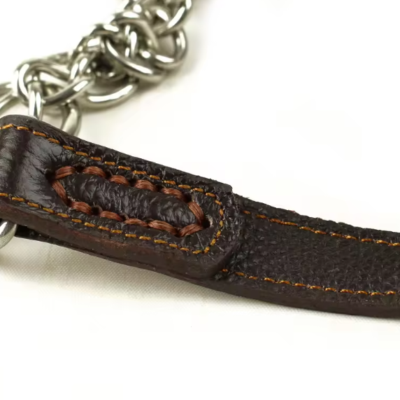 Martingale leather dog collar